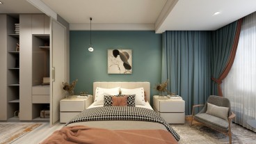 安江国际(建设中)现代简约卧室效果图