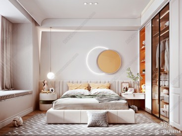 滨州拉菲公馆(建设中)现代简约卧室效果图