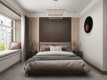 红堡·天邑(北门)现代简约卧室效果图