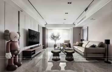 『设计』白衣天使的家，量身打造的格调轻奢~现代轻奢客厅效果图