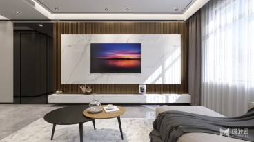 紫香园现代简约客厅效果图