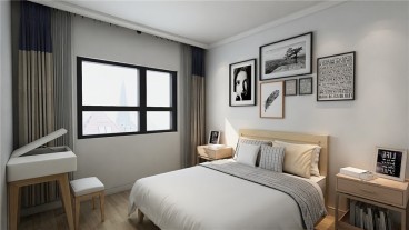 盛海公寓现代简约卧室效果图