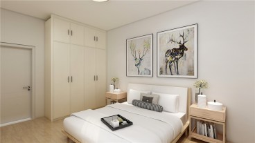 保利·海棠湾85栋现代简约卧室效果图