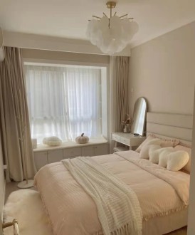 华海明珠花园现代简约卧室效果图
