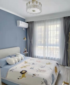 华海明珠花园现代简约卧室效果图