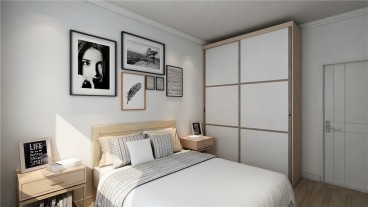 盛海公寓现代简约卧室效果图