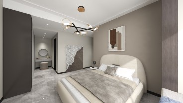 禾瑞源小区(建设中)现代简约卧室效果图