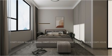龙翔南湖公馆(建设中)现代简约卧室效果图