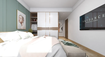 椰海家园现代简约卧室效果图