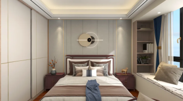 海域阳光2期新中式卧室效果图