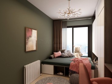 绿地世界城现代简约卧室效果图