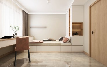 绿地世纪城新中式卧室效果图